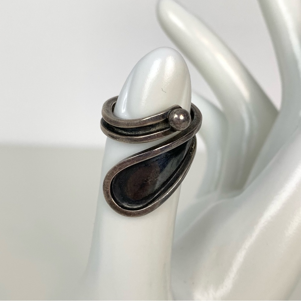 Sterling Silver Ring Modernist Minimalist Wrap Around Sz 6 925 Delfino Mex Vtg
